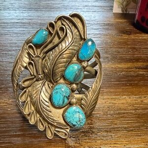 Turquoise silver Bracelet Decorative Accent Piece